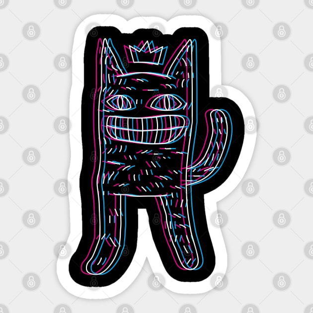 Trippy Cat Doodle Sticker by inotyler